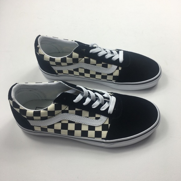 yellow black and white checkered vans